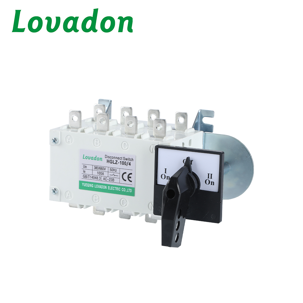 HGLZ-100 4P Hot Selling Manual Changeover Switch Ce Certificate 4p Isolator Transfer Switches Tramsfer Isolator Switch
