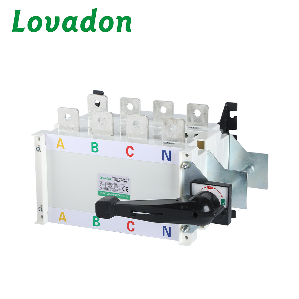 HGLZ-630 4P Customized 4P AC Isolators Disconnect Switch 630A/63A Manual Transfer Changeover Outdoor Safety Automatic Transfer Switching