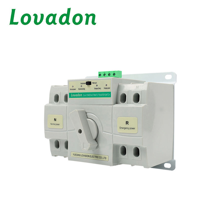 NDQ2-63 2P Electric AC Single Phase 220V Automatic Transfer Switching (ATS) Equipment 63A Dual Power Generator Changeover Switch