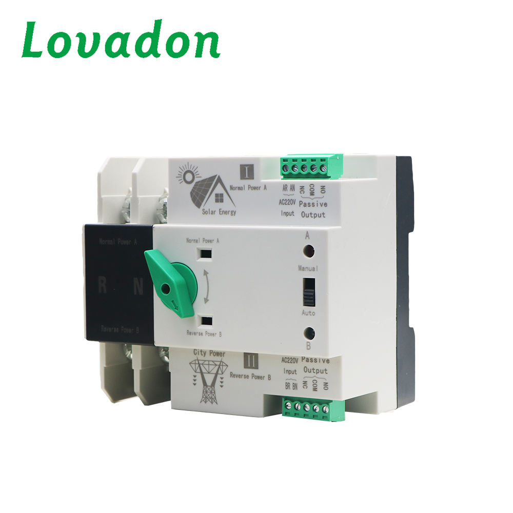 NDQ1-125S 2P PC Type Dual Power ATS  Solar/City Power Automatic Transfer Switch 2P 100A Changeover
