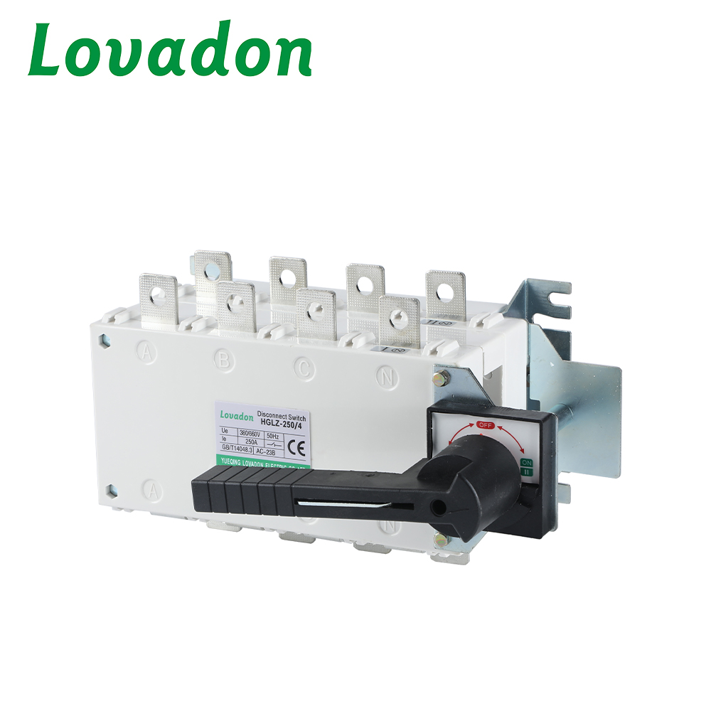 HGLZ-250 4P Reliable 250A 4P Din Rail Modular Manual Transfer Change Over Switch Automatic ATS Product