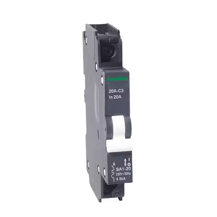 SA1-20 1P SA Series Black Miniature Circuit Breaker 1P 6kA Breaking Capacity RCCB Type