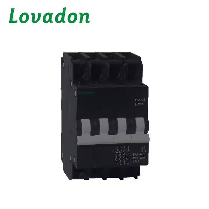 SA4-20 4P SA Series Miniature Circuit Breaker 6kA MCB with Mini Breaking Capacity 60 Hz 4 Poles 6A to 40A Mini Breaking Capacity