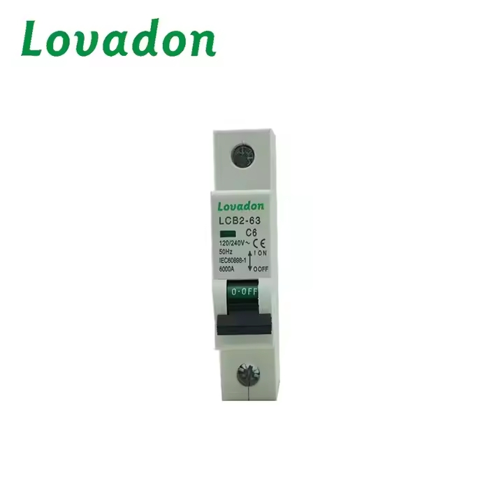LCB2-63 1P High Quality C Type 6-63A Amp  Operated Circuit Single Pole Low Voltage 6KA Protection Miniature Circuit  Breaker