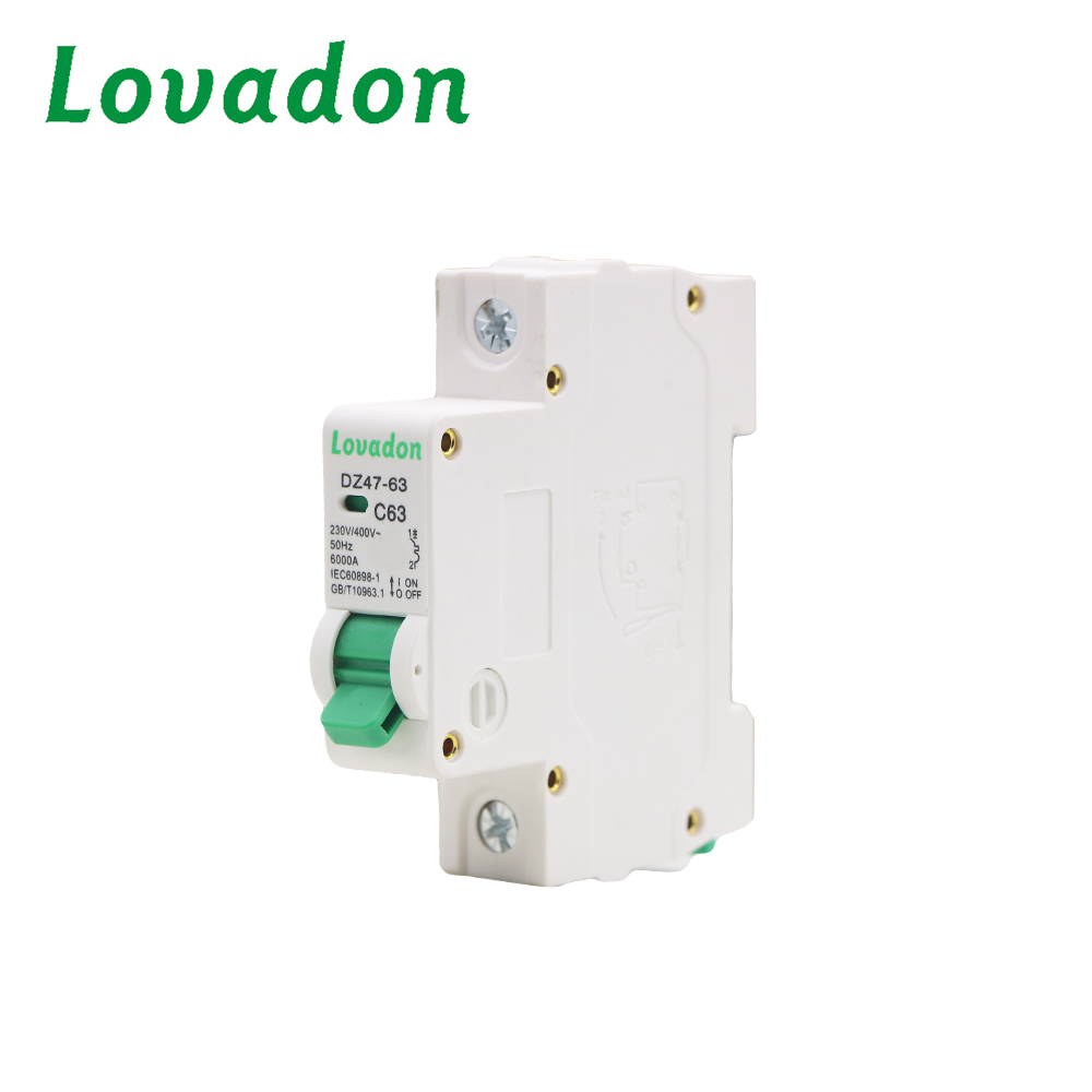 DZ47-63 1P Din Rail Modular Miniature MCB Circuit Breaker 1A to 63A Variants