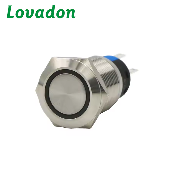 LA19-AJS-11E OEM ODM 22mm Dia LED Normally Open 12 Volt 1NO1NC/2NO2NC IP40 IP67 Metal Screw Anti Vandal Push Button Pushbutton Switch