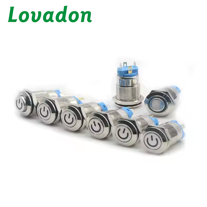 LS12A Professional Manufacturer 12mm Illuminated Latching Electric Push Button Stay Put Push Button Switch