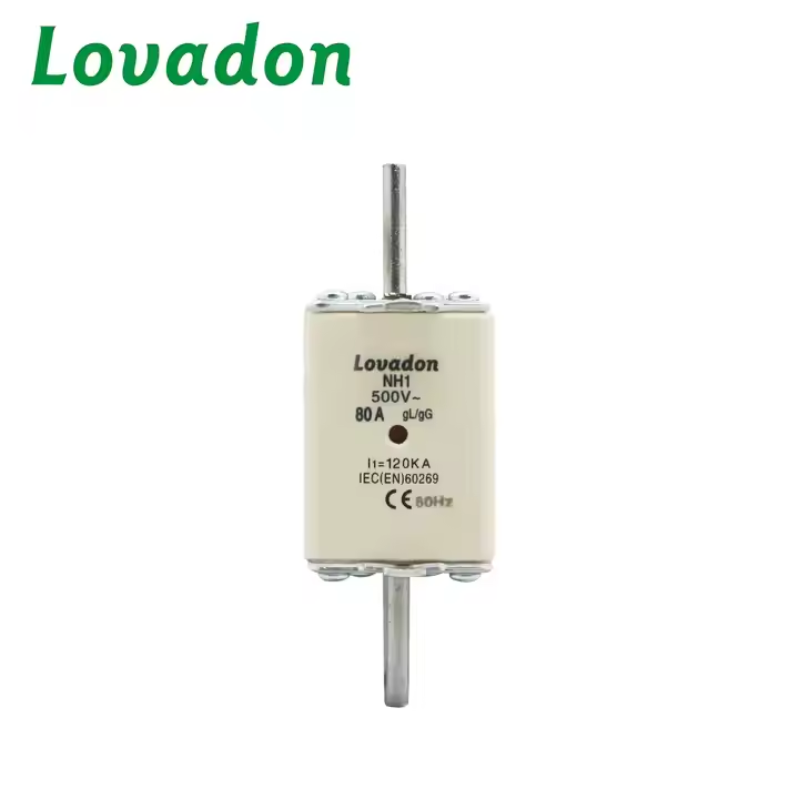 NH1-80A NH High Breaking Capacity Knife Type Fuse Link H Type 80A Current Fuse Cutout for Power Systems