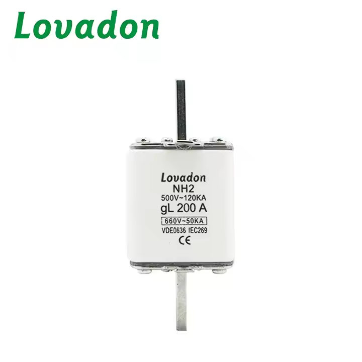 NH2-GL-200A NH Series 200A High Breaking Capacity Low Voltage HRC Cartridge Knife Edge Ceramic Thermal Fuse Cutout Copper Fuse Holder