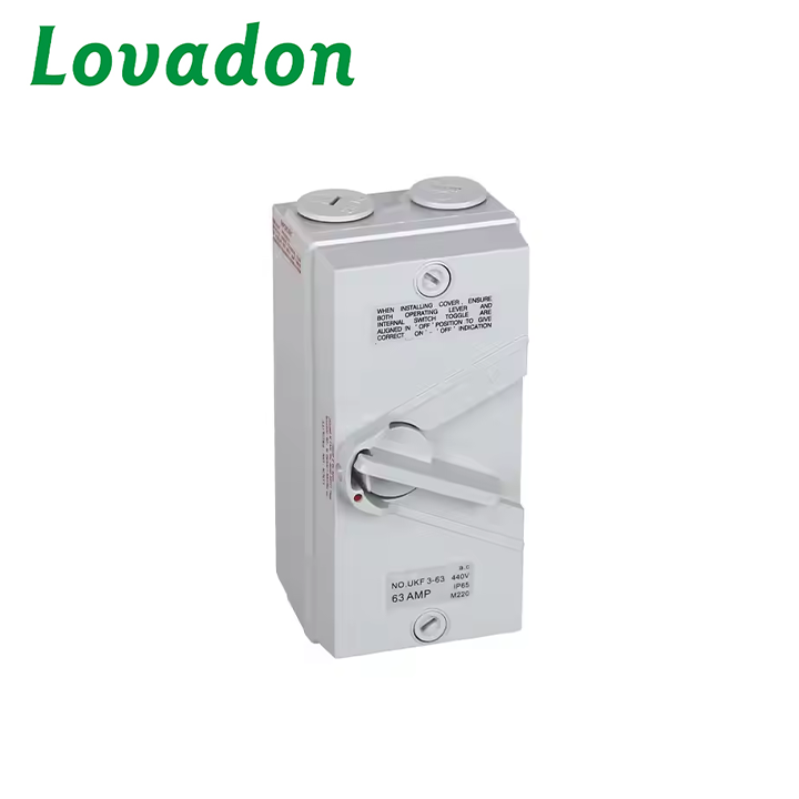 UKF3-63 IP65 2P/2P/3P/4P 20A/35A/63A 250V/440V Socket Plug Waterproof Isolating Disconnector Switch Waterproof Isolator Switch