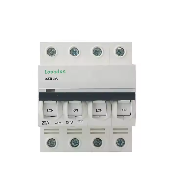 LC60N 4P Miniature Circuit Breaker 4-Pole 60V/125V/550V/1000V 6KA Breaking Capacity DIN Rail Mounting Protection Circuit Breaker