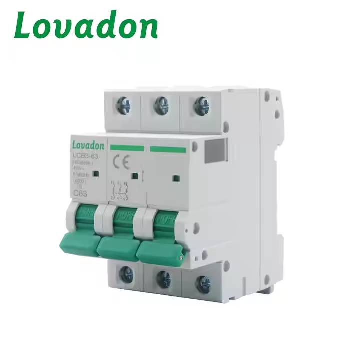 LCB3-63 3P Miniature Circuit Breakers 1A to 63A DIN Rail Mounting Electric Devices