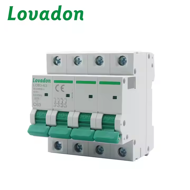 LCB3-63 4P Factory Direct LCB3-63-4P Miniature Circuit Breaker Switch AC Electrical MCB 63 Ampere 4 Pole with DIN Rail Mounting