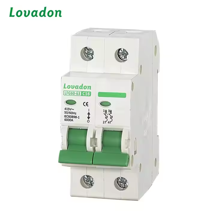 LFG60-63 2P Wholesale Professional Miniature Circuit Breaker 1A-63A 6ka 2P Small Size MCB RCCB RCBO with LI Protection Rated Current 25A