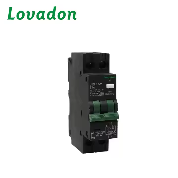 LIEL13 2P Factory Direct Sale SA Series Black 2P30ma  RCBO AC230V 63A Miniature Circuit Breaker