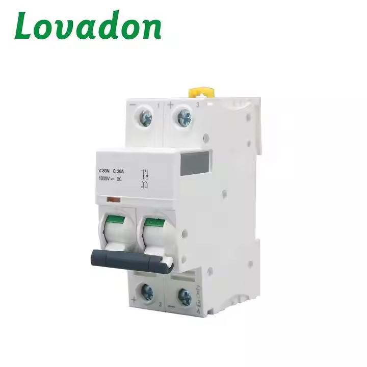 IC 60N-DC 2P 20A 100% Original Professional Miniature Circuit Breaker 60N IC 2P 20A 1000V Rated Voltage 6KA Breaking Electronic Components MCB LI