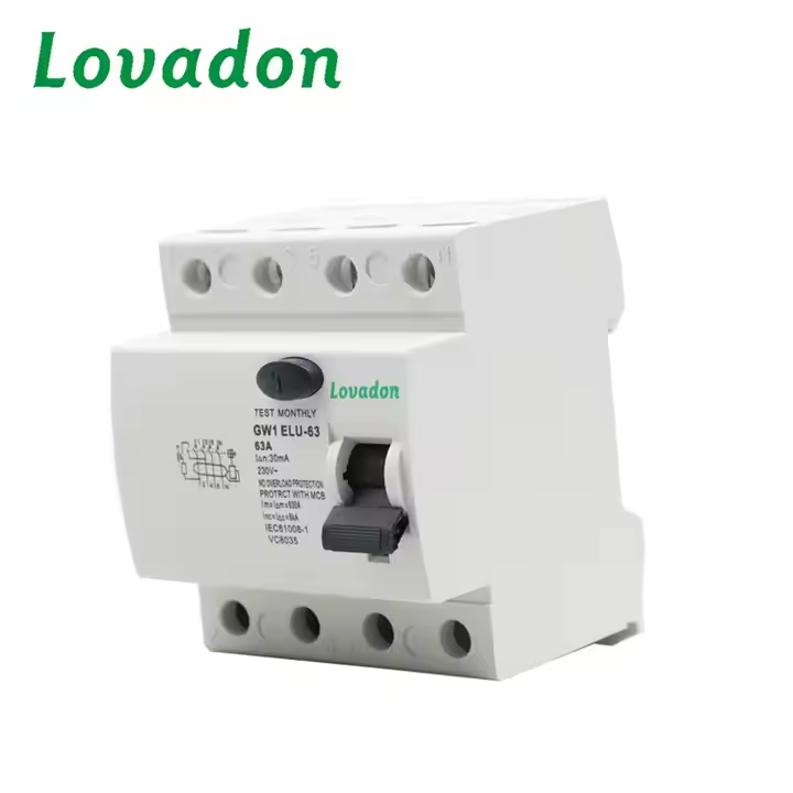 GW1 ELU-63 4P Wholesale High Efficiency 50/60 Hz GW1 ELU-63 Miniature Circuit Breaker 4P with 63A Rated Current and 4P Leakage
