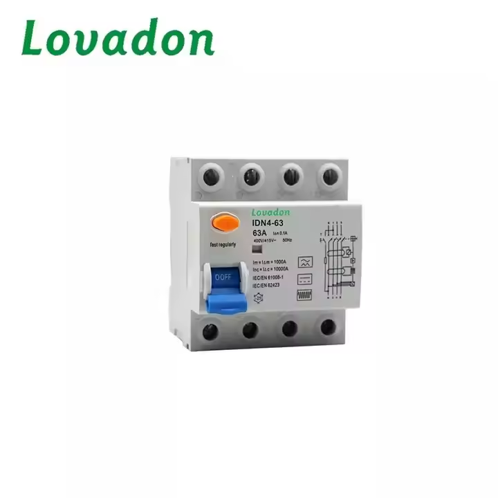 IDN4-63 4P Best Selling 4p 63a Residual Current Circuit Breaker Magnetic Type Electrical Automatic RCBO/RCB/MCB with LI Protection