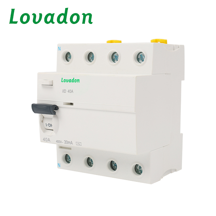 ID 4P Miniature 4-Pole 40A 50/60 Hz Residual Current Circuit Breaker RCCB Miniature 4-Pole Breaker for Residual Current Protection