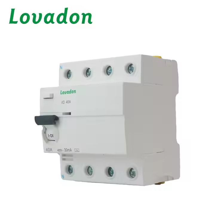 ID 4P Miniature Circuit Breaker with RCBO Overload Protection 10A 25A 40A 63A Rated Earth Leakage Type for Overcurrent Protection
