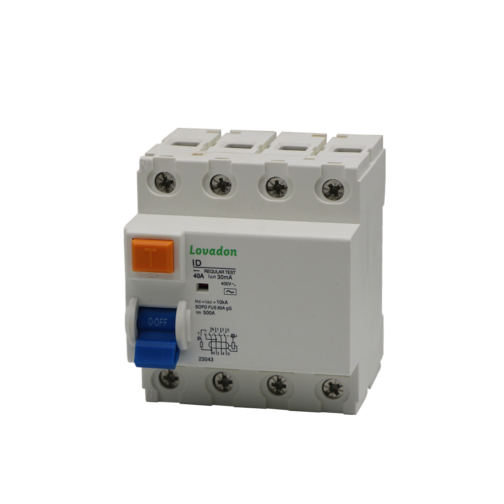 ID 4P 4-Pole 25A Rated Automatic RCCB Residual Current Circuit Breaker 10KA Breaking ID Type Miniature Air Circuit Breaker Parts