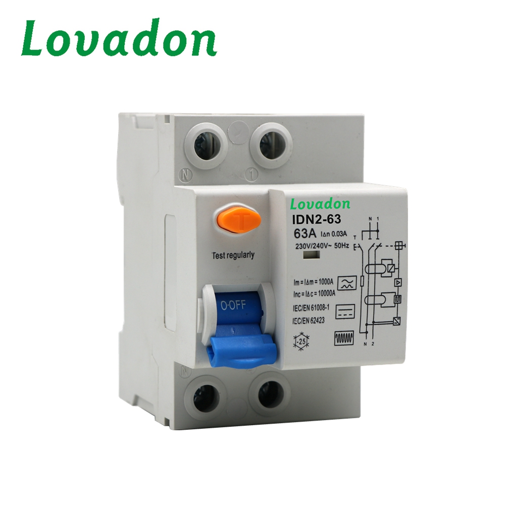 IDN2-63 2P Trade Assurance 2P 63A Automatic Circuit Breaker Type B Residual Current RCCB/RCBO with LI Protection Mini MCB