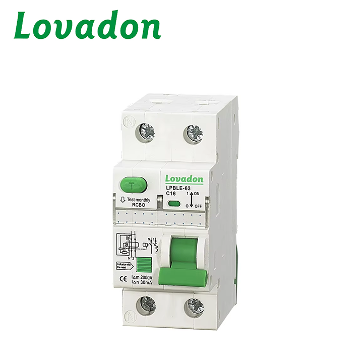 LPBLE-63 2P RCCB Residual Current Circuit Breaker 25A Rated Current 6KA Breaking Capacity