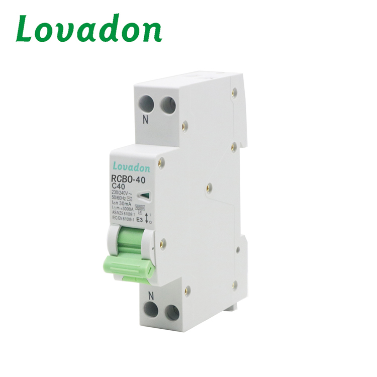 RCBO-40 1P+N Residual Current Operated Breaker With Overload Protection 240V AC 6000A Breaking Capacity For Home And Commercial Safety