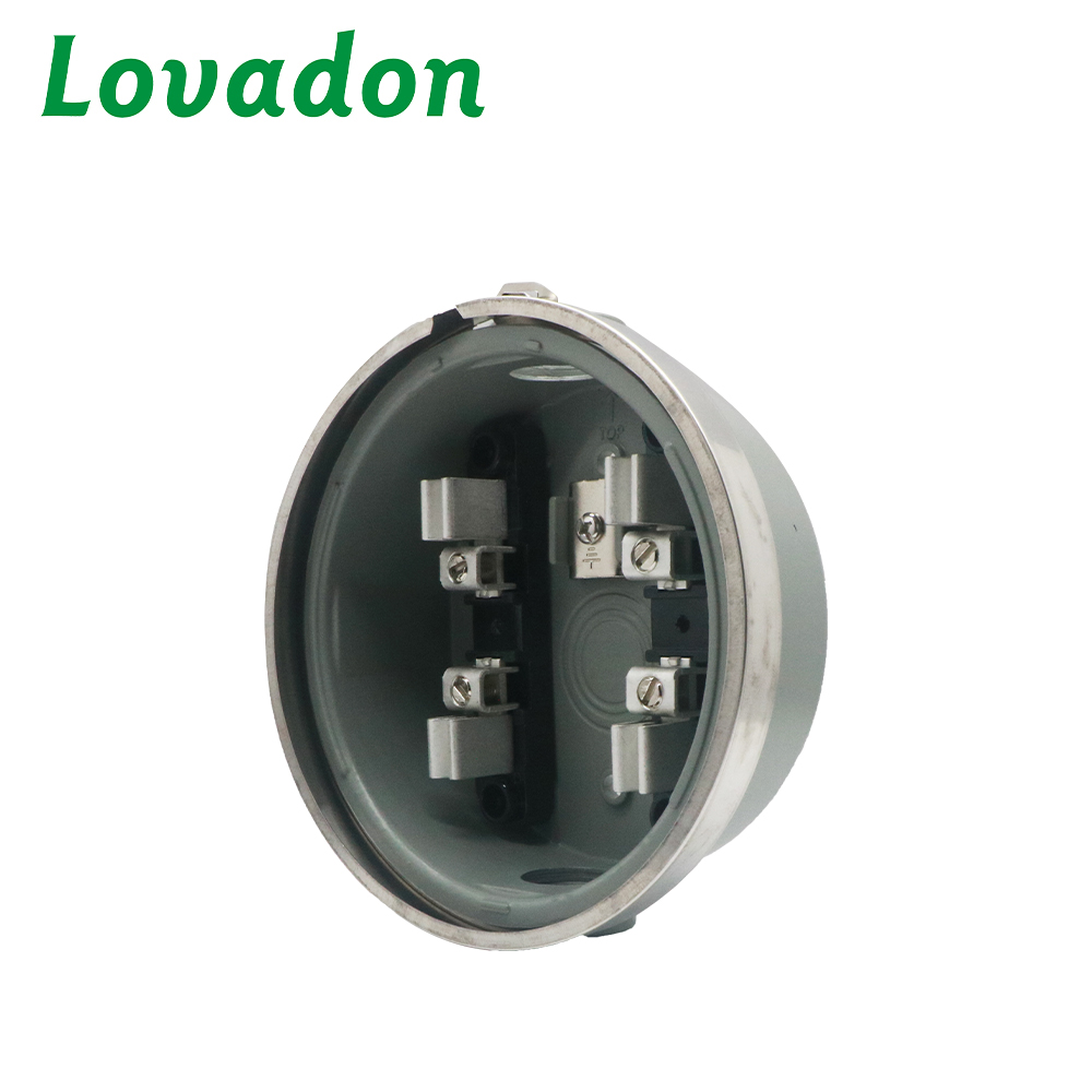 LDBZ-100R Round Meter Socket 100A 120/240V Single Phase 4 Jaw NEMA 3R Die Cast Aluminum Outdoor Energy Meter Base ANSI C12.7